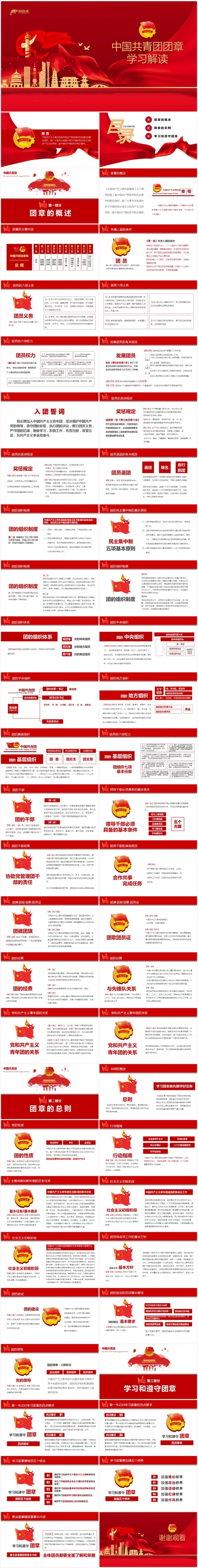 红色大气中国共青团团章学习解读PPT模板