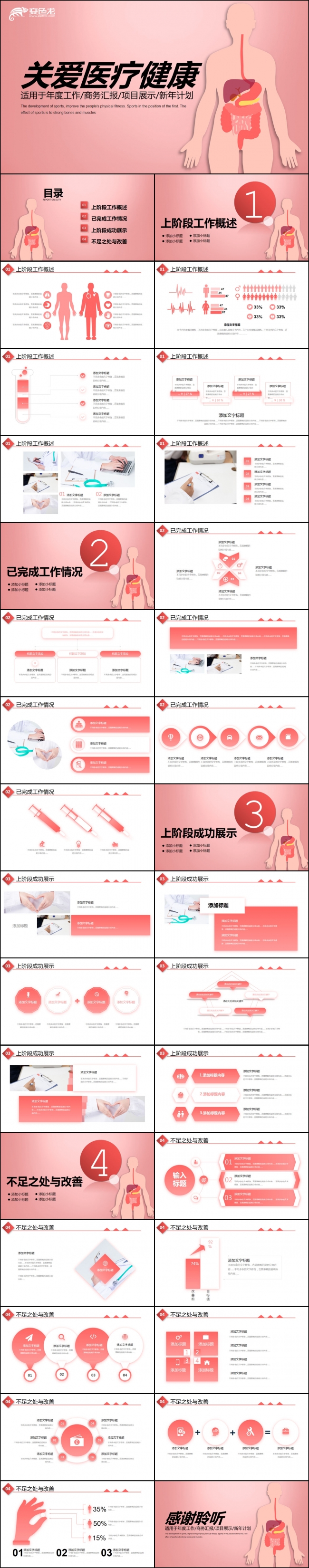 简约医院医疗肠道科肠胃科消化科工作总结汇报PPT模板