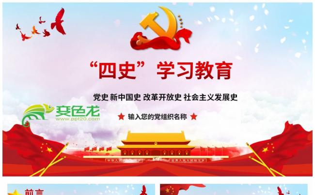 党史新中国改革开放史社会主义发展四史学习教育PPT模板缩略图