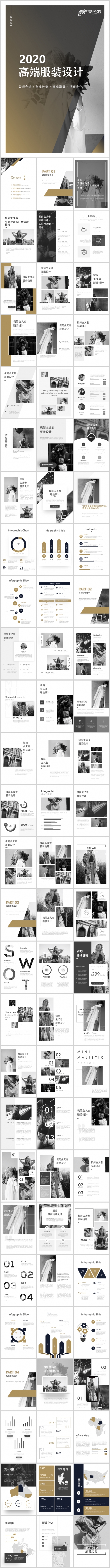 2020竖版高端服装设计招商合作创业计划PPT模板