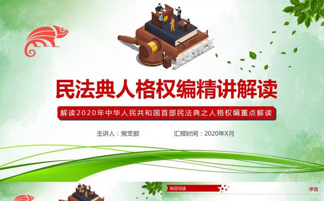 2020年民法典人格权法律法规学习PPT模板缩略图