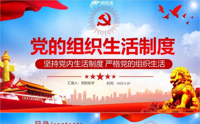 2020年新款党的组织生活如何过党课主题PPT模板缩略图