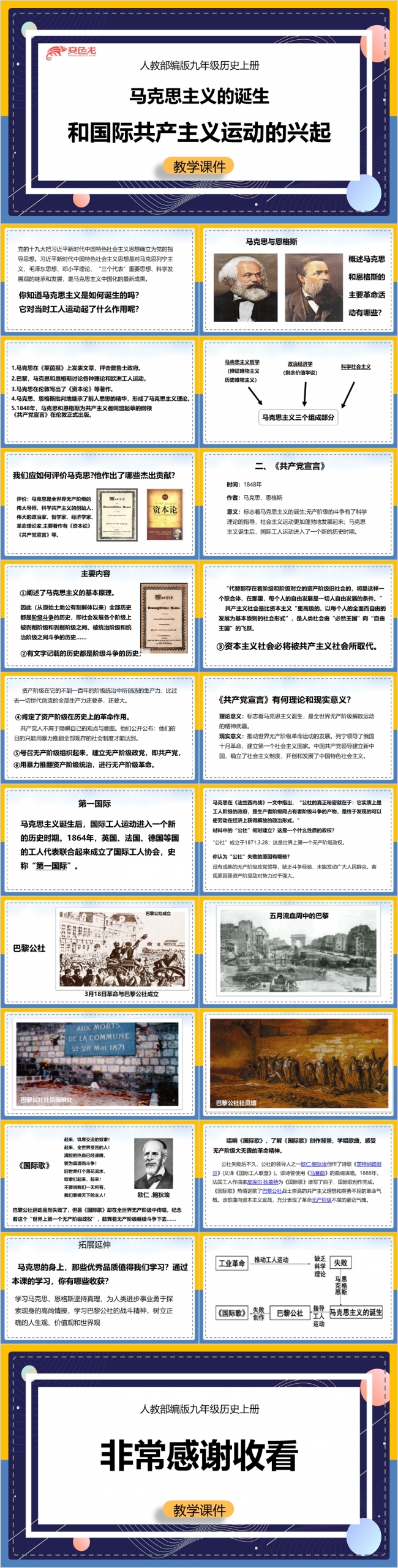马克思主义的诞生教师课件公开课课件PPT模板