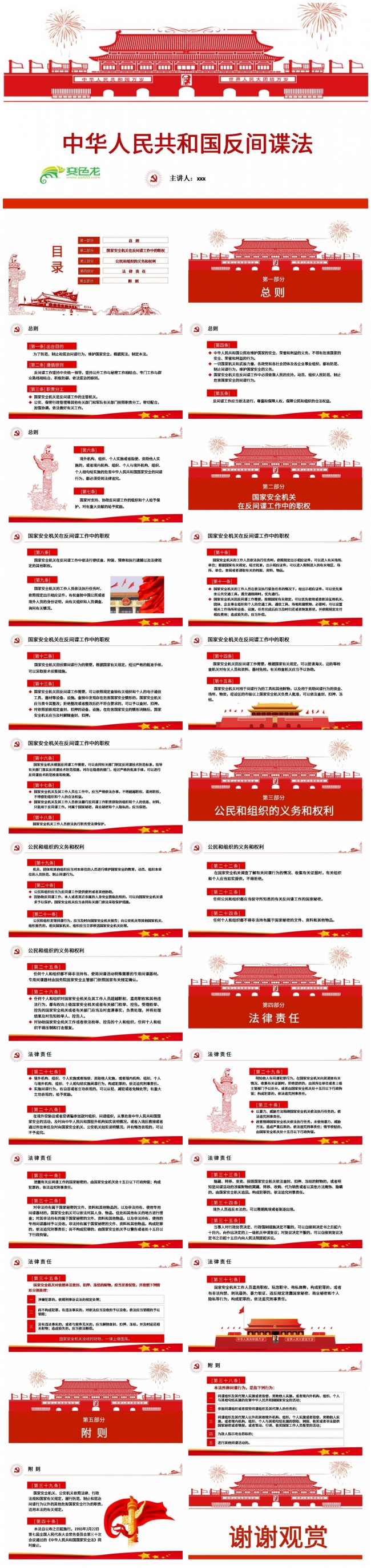 中华人民共和国反间谍法学习培训PPT模板