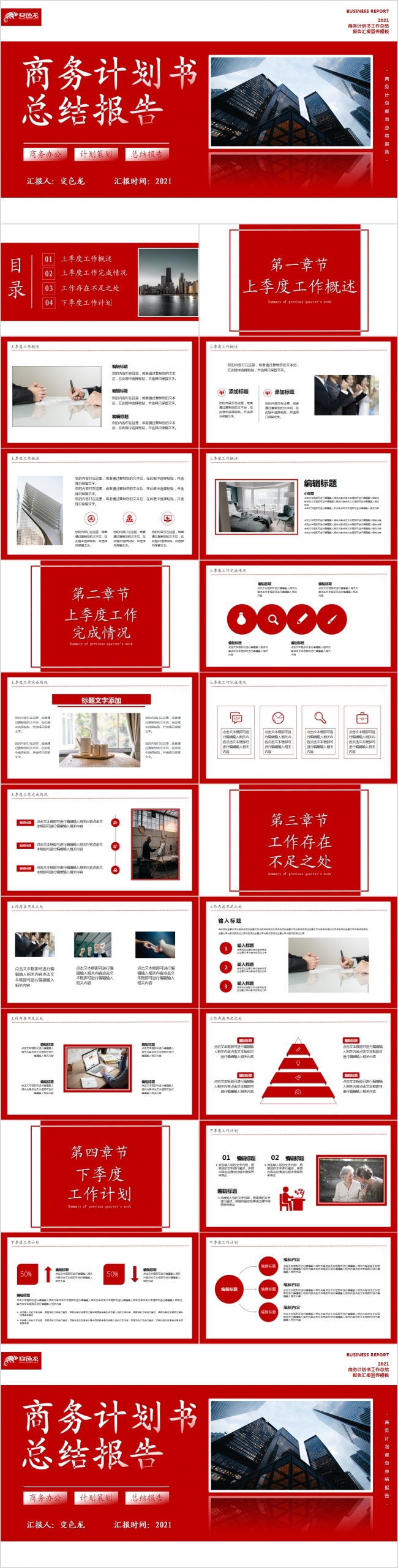 2021年度商业计划书总结汇报PPT模板