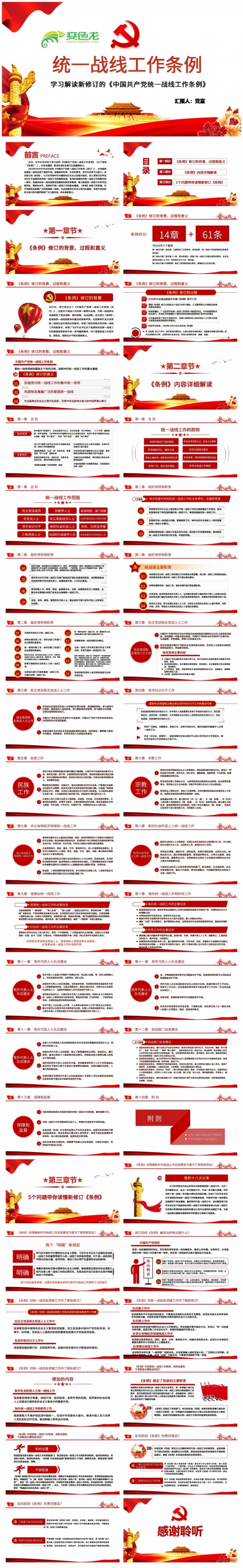 中国共产党统一战线工作条例全面解读PPT模板
