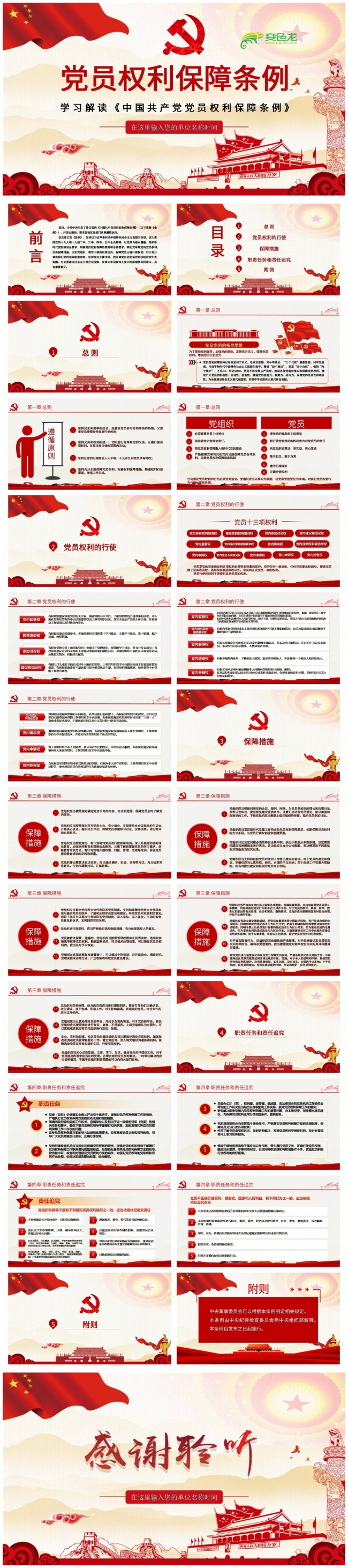 学习解读中国共产党党员权利保障条例PPT模板