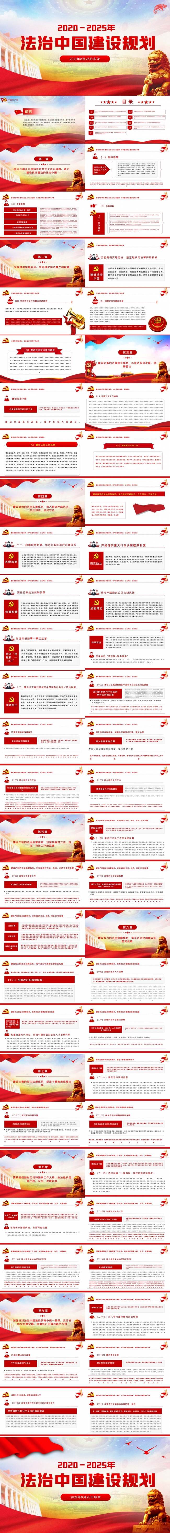 法治中国建设规划新时代推进全面依法治国PPT模板