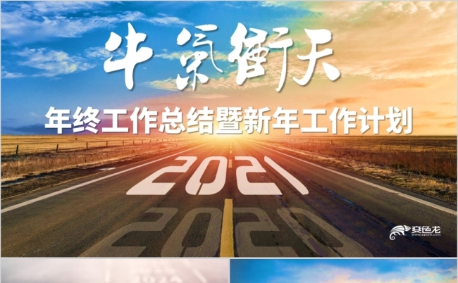 牛气冲天年终工作总结新年工作计划PPT模板缩略图