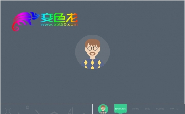 经典蓝色个人简历应聘自我介绍PPT模板缩略图