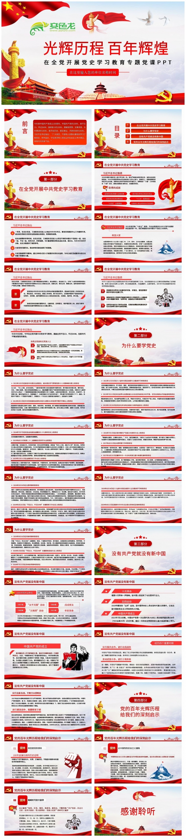 光辉历程百年辉煌在全党开展党史学习教育专题党课