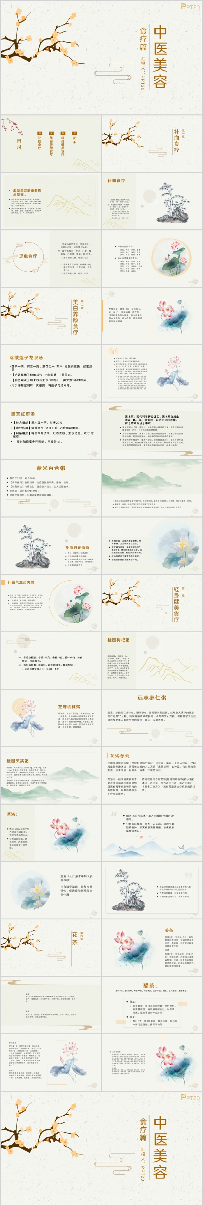 简约中国风传统文化古典中医美容教育培训PPT