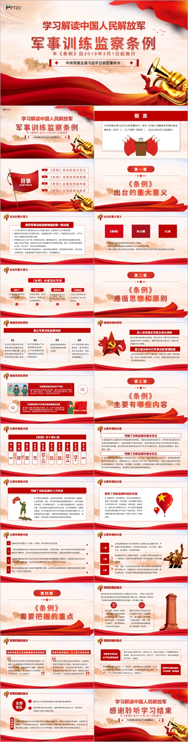学习解读中国人民解放军军事训练监察条例PPT模版