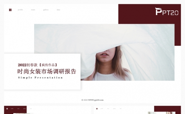 【疯传作品】女性服装时尚女装市场调查调研报告ppt模板缩略图