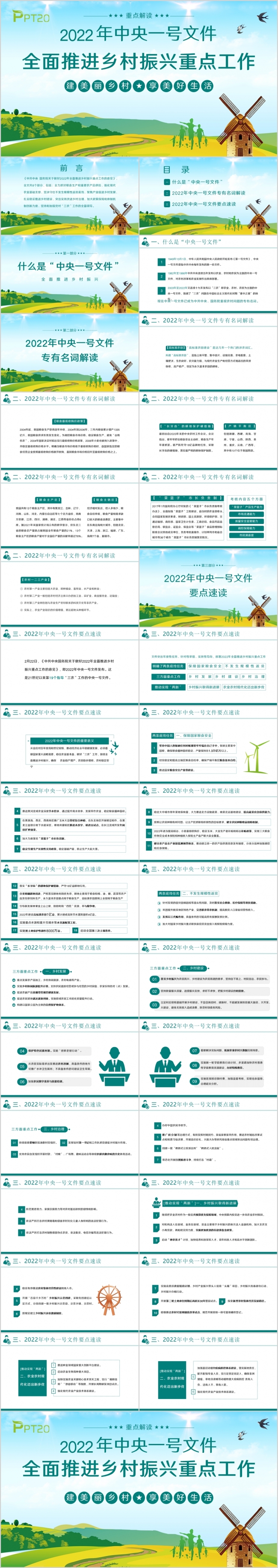 2022年中央一号文件全面推进乡村振兴重点工作PPT模板
