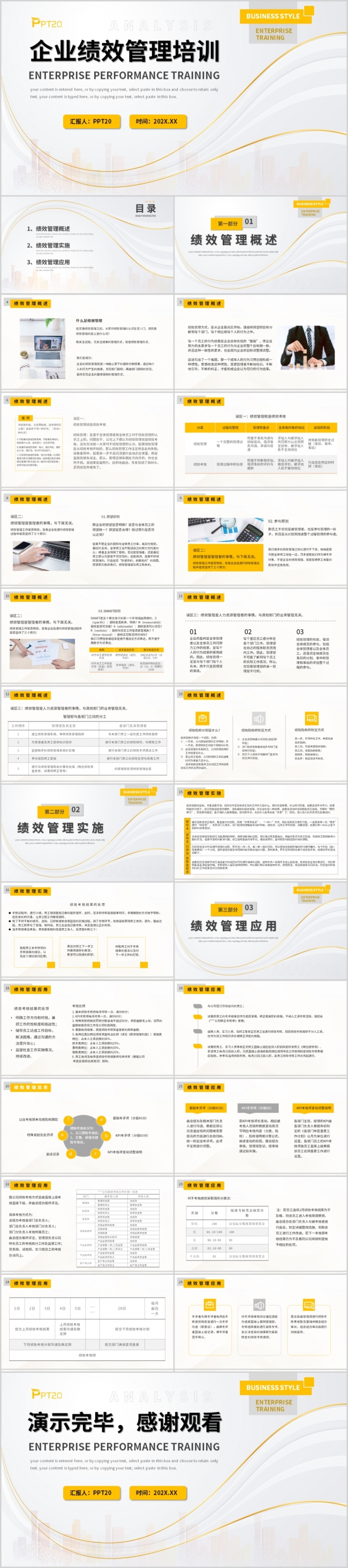 简约商务风企业绩效管理培训PPT模板