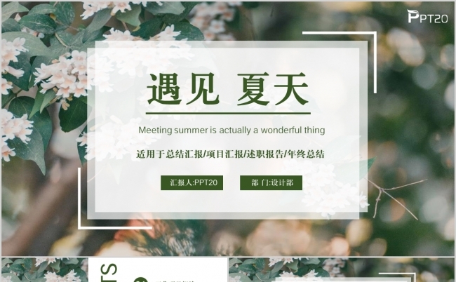 北欧风遇见夏天工作总结汇报年中总结PPT通用模板缩略图