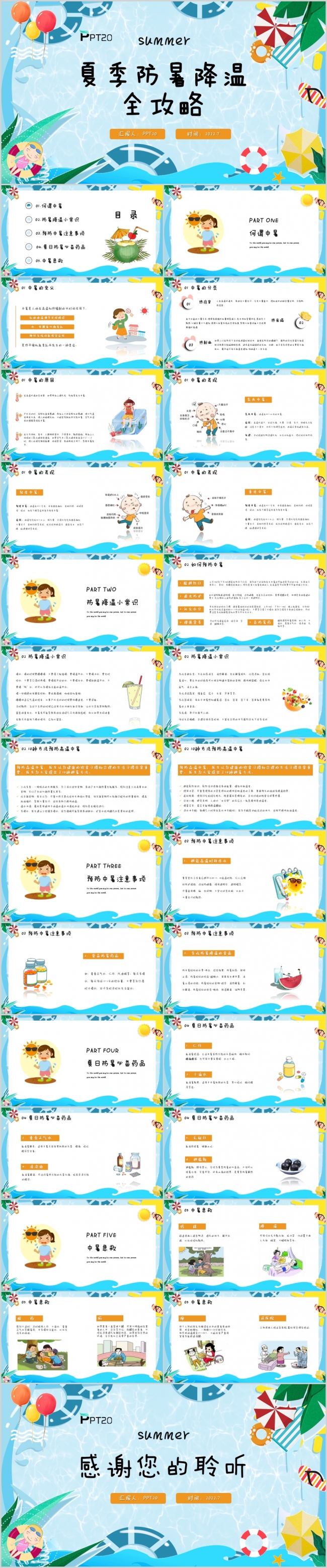 夏季防暑降温全攻略培训课件PPT模板