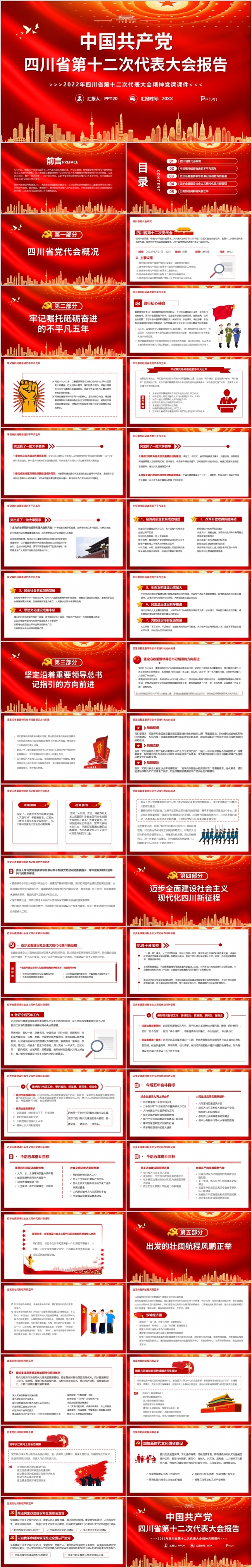 中国共产党四川省第十二次代表大会PPT模板