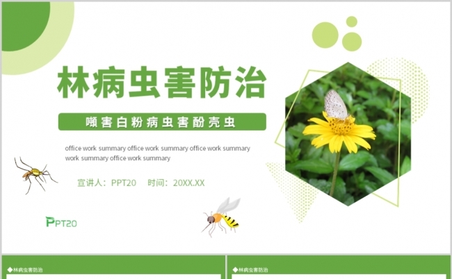绿色清新林病虫害防治动态PPT模板缩略图