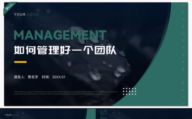绿色商务风团队管理技巧PPT模板缩略图