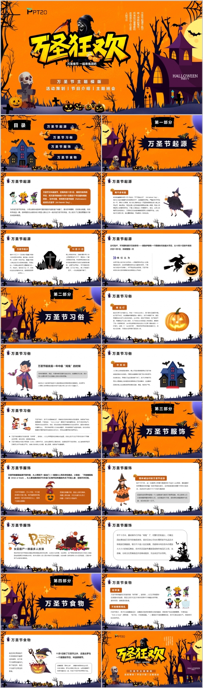万圣节主题介绍活动策划PPT模版