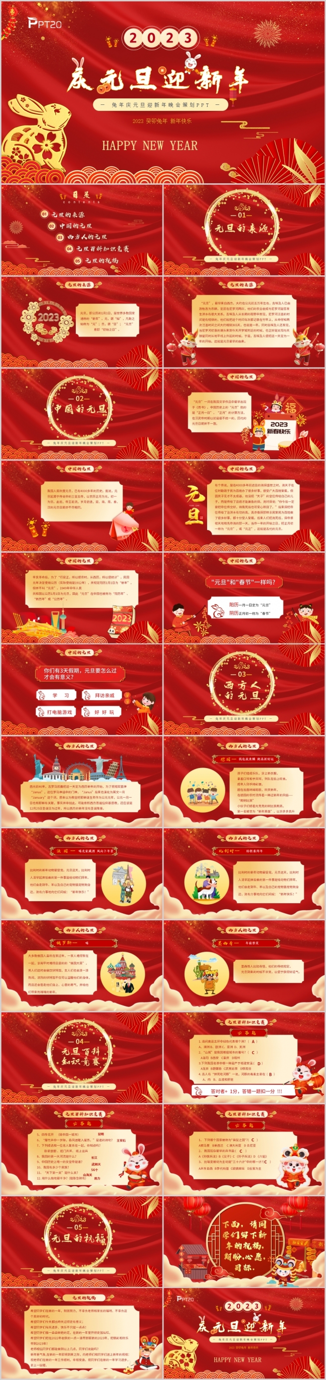 庆元旦迎新年晚会策划PPT模板