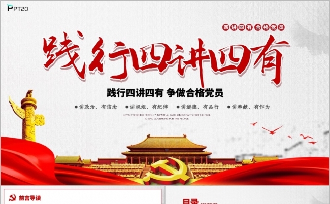 不忘初心践行四讲四有党政课件PPT模板缩略图