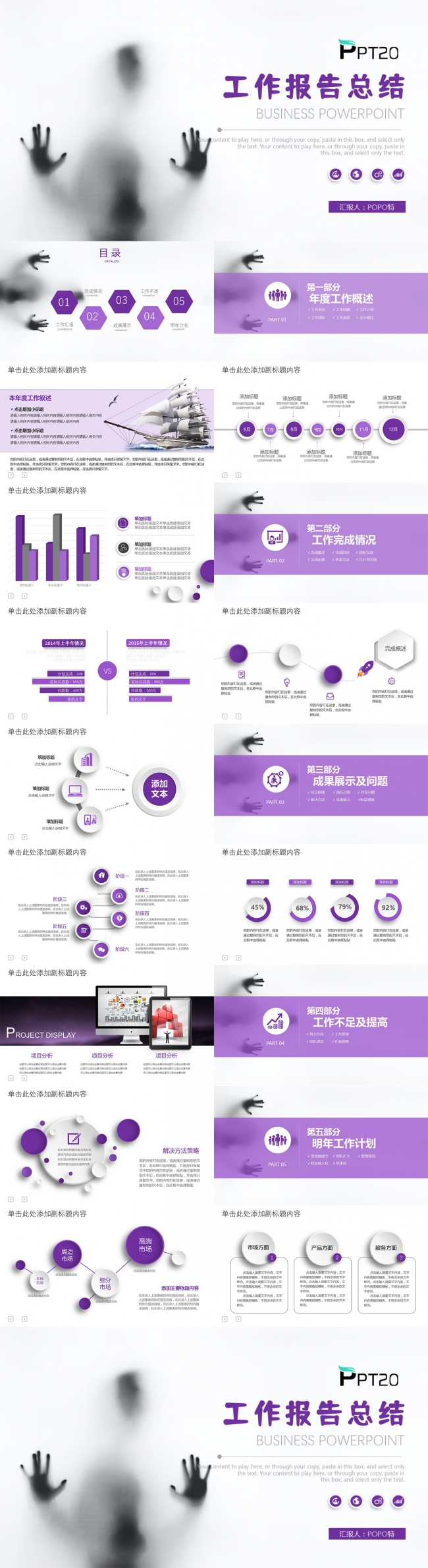 工作报告总结PPT模板