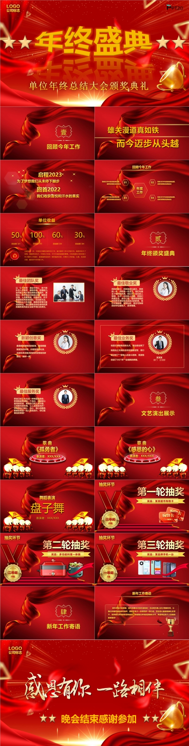 企业年终总结年终颁奖典礼PPT模板