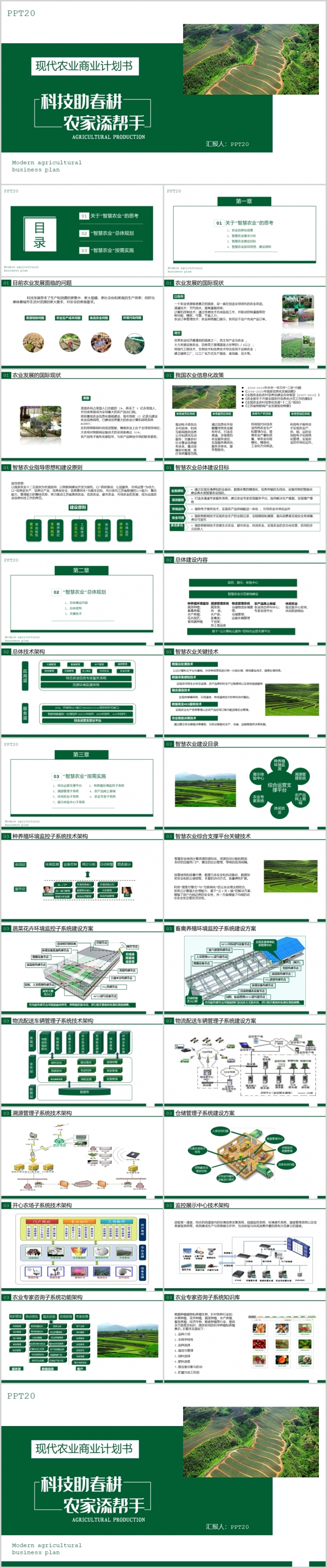 现代农业商业计划书培训科技春耕PPT模板