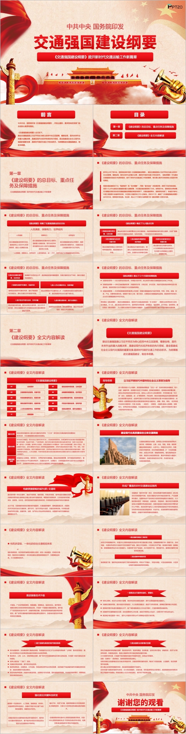 党政交通强国建设纲要党课学习ppt模板