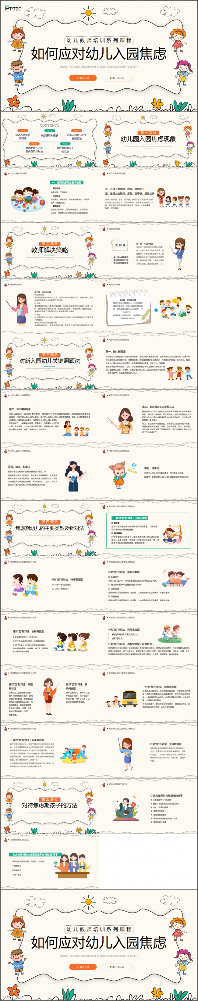 如何应对幼儿园新生幼儿入园焦虑主题教育班会PPT模板
