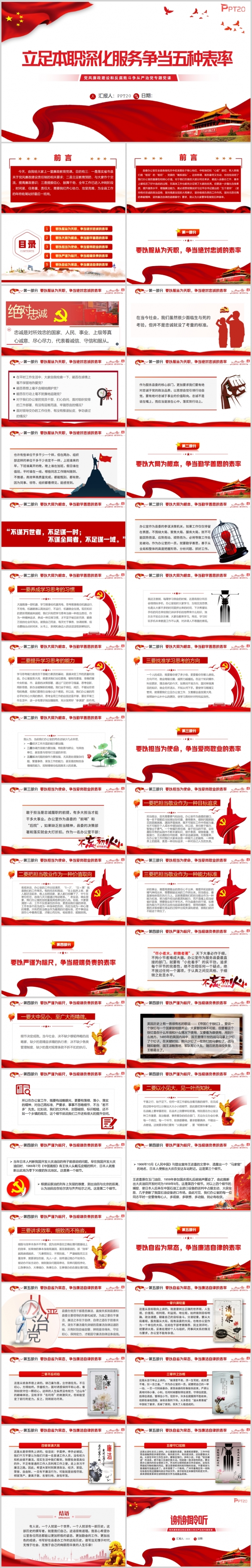 立足本职深化服务争当五种表率培训PPT课件附讲稿