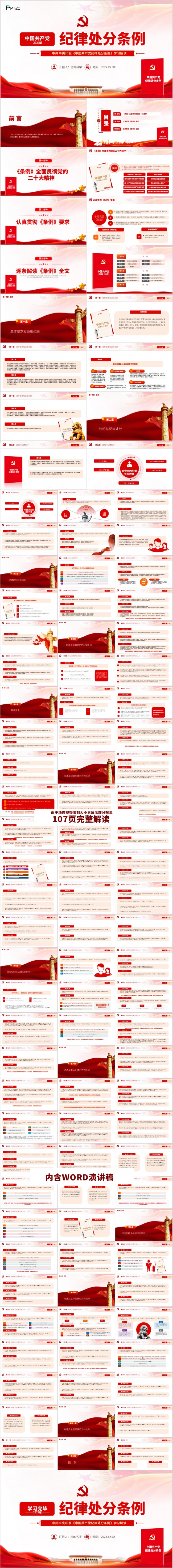 2024《中国共产党纪律处分条例》学习解读ppt模板含讲稿