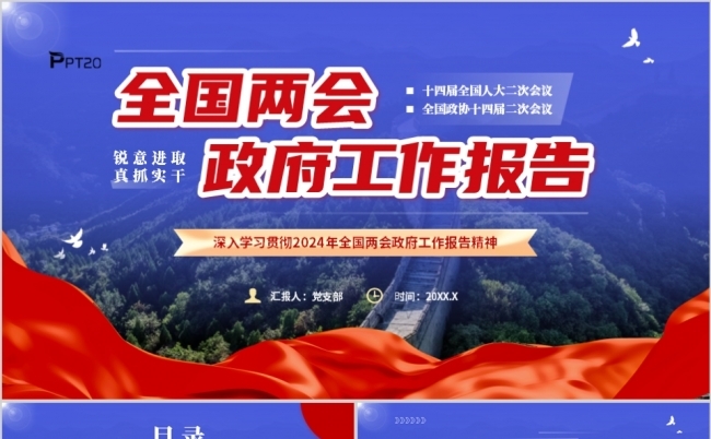 全国两会政府工作报告全文解读PPT模板缩略图