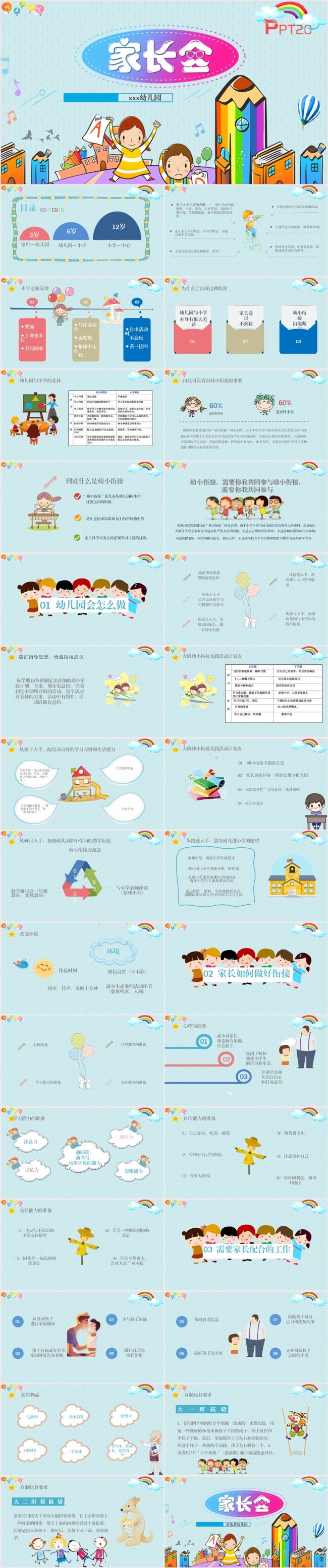 幼儿园家长会学习课件PPT模板