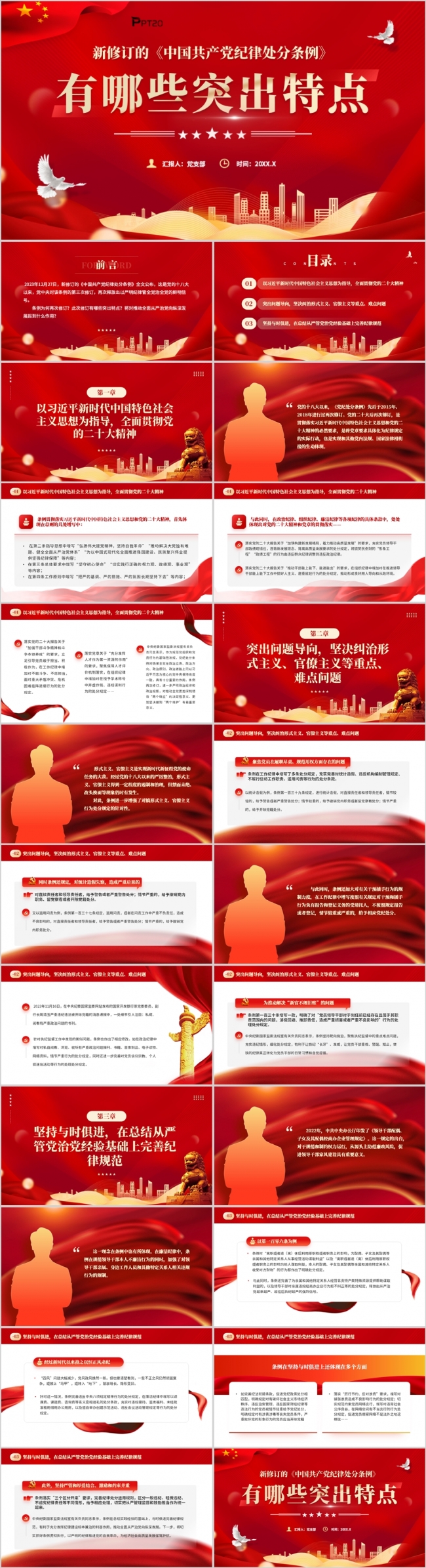 2024年中国共产党纪律处分条例突出特点党课ppt模板