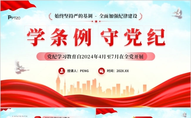 学条例守党纪党纪学习教育PPT模板缩略图