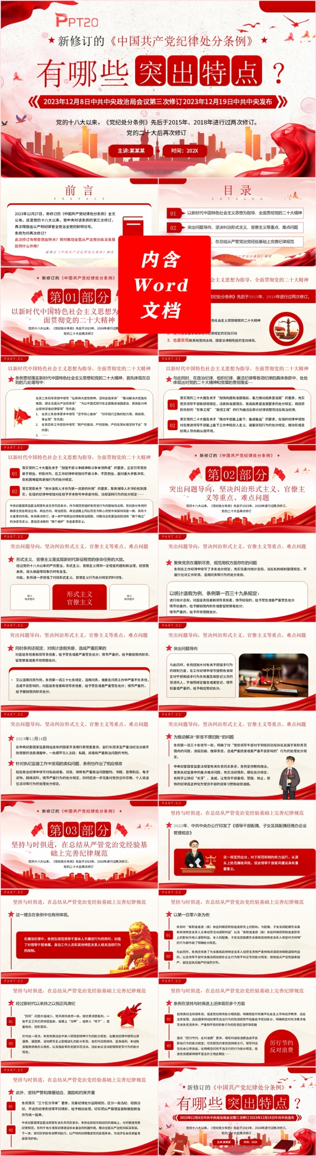 新修订的中国共产党纪律处分条例有哪些突出特点PPT模板