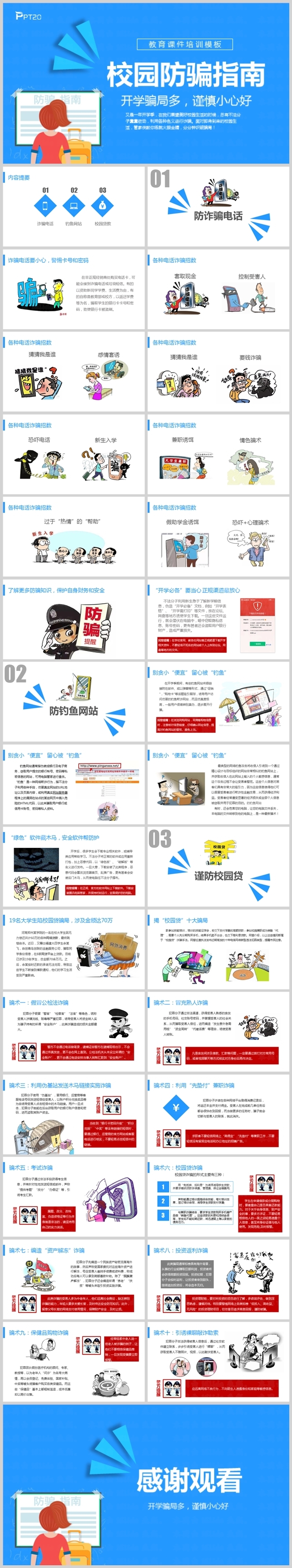 校园防骗指南动态模板