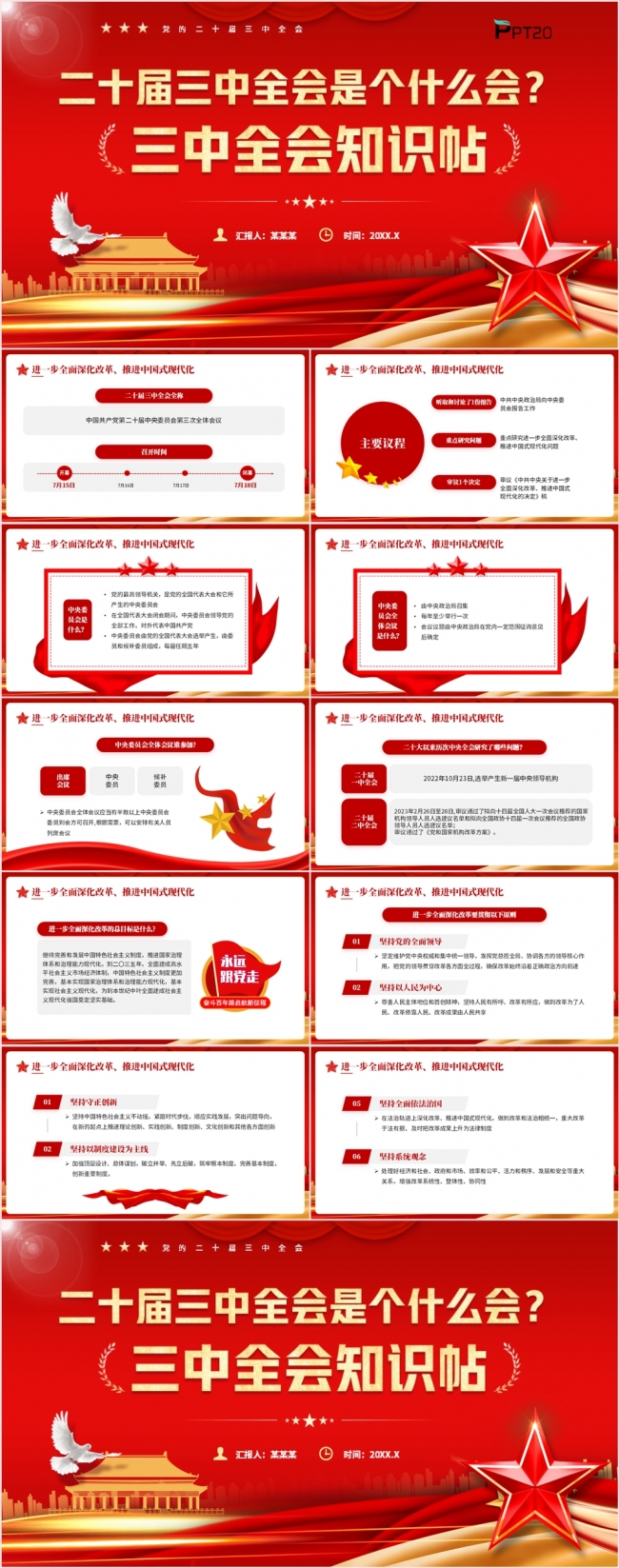 二十届三中全会是个什么会三中全会知识贴党课课件PPT模板