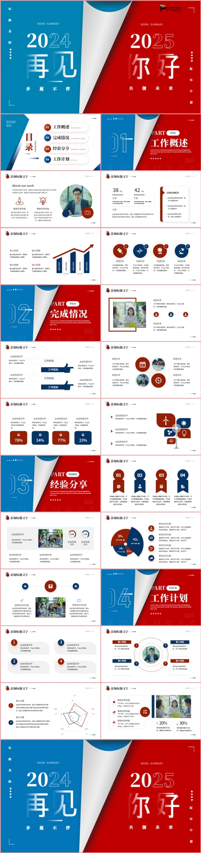 2004再见2025你好年终工作总结述职报告PPT模板
