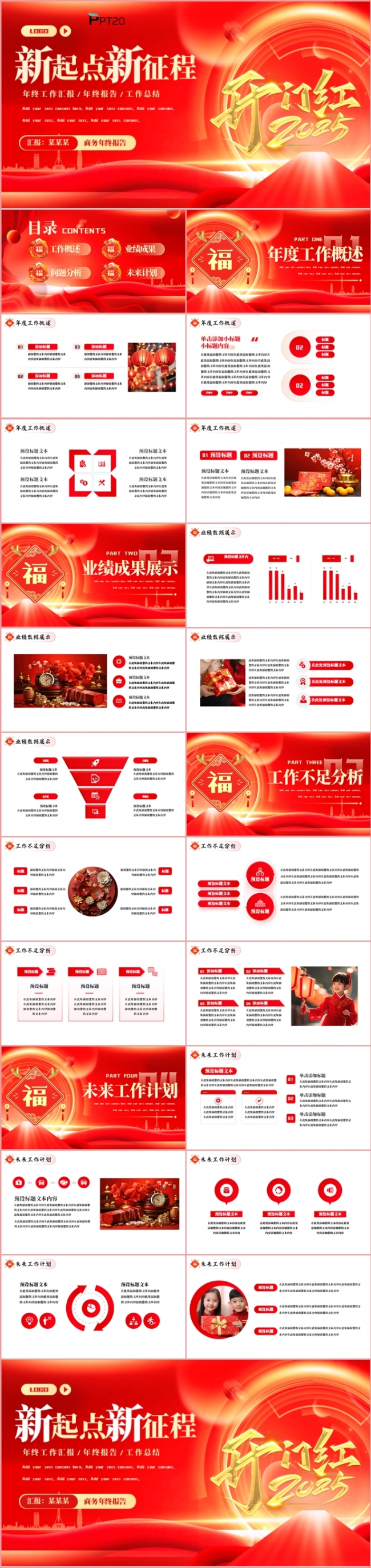 2025新起点新征程年终工作总结述职报告新年计划PPT模板