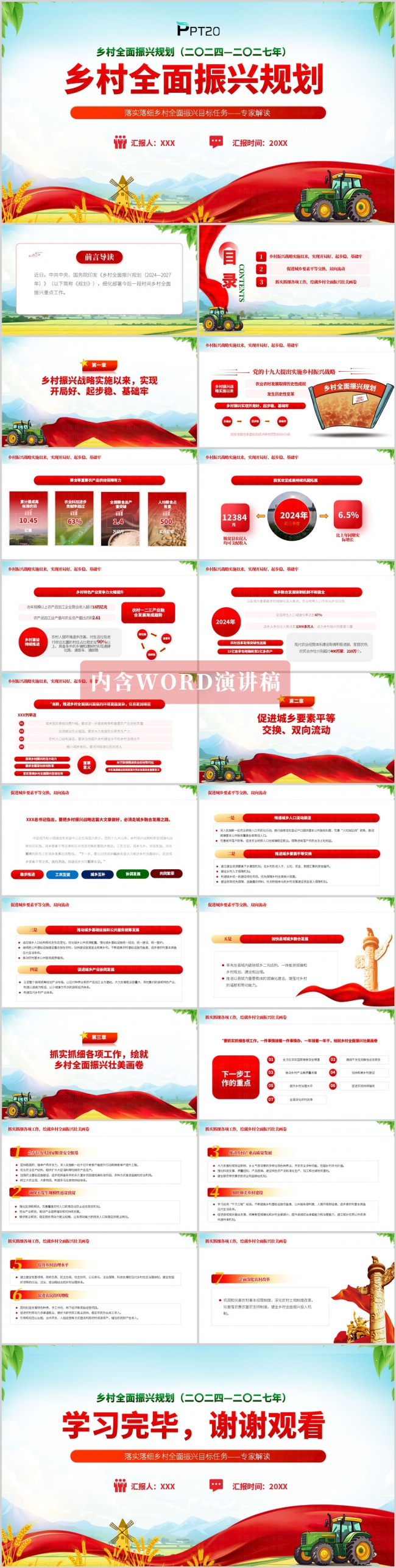 乡村全面振兴规划（2024—2027年）学习解读ppt模板