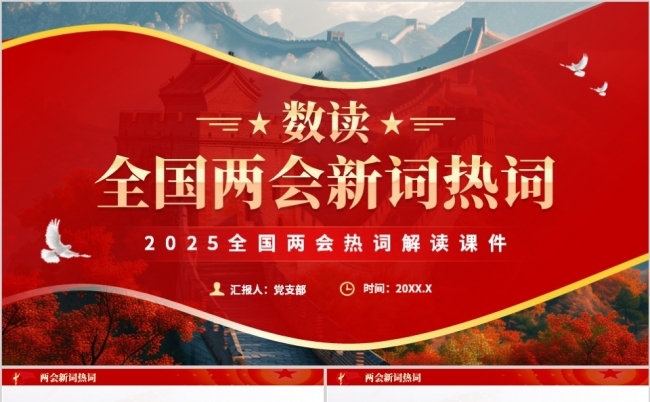 数读2025全国两会新词热词PPT模板缩略图