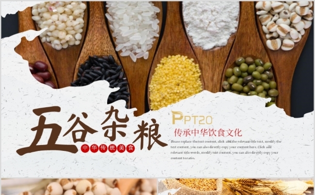 传统五谷杂粮健康养生美食农产品介绍PPT模板缩略图