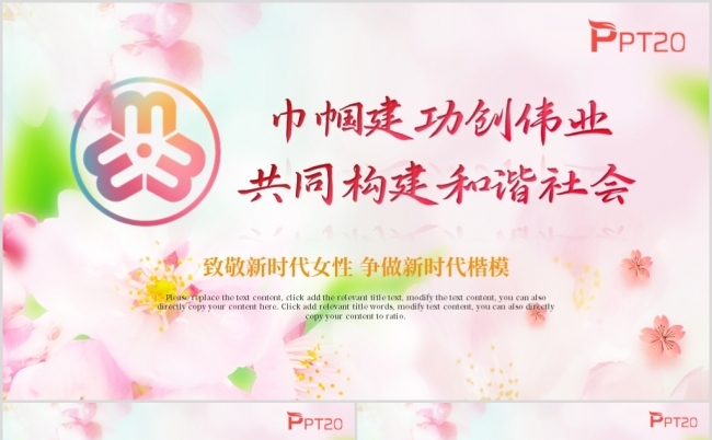 粉色女性妇联工作汇报年终总结ppt模板缩略图