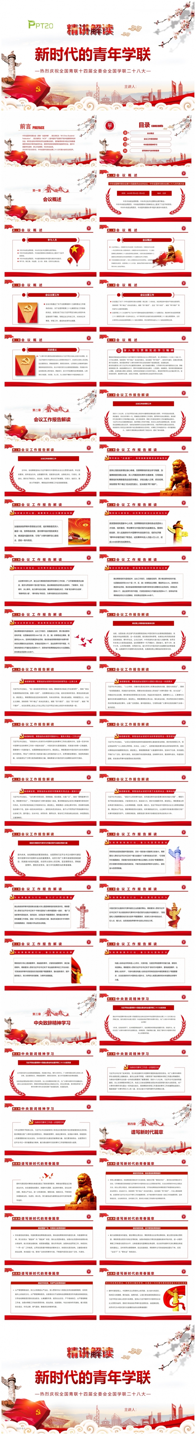 全国青联十四届全委会全国学联二十八大会议精神解读ppt