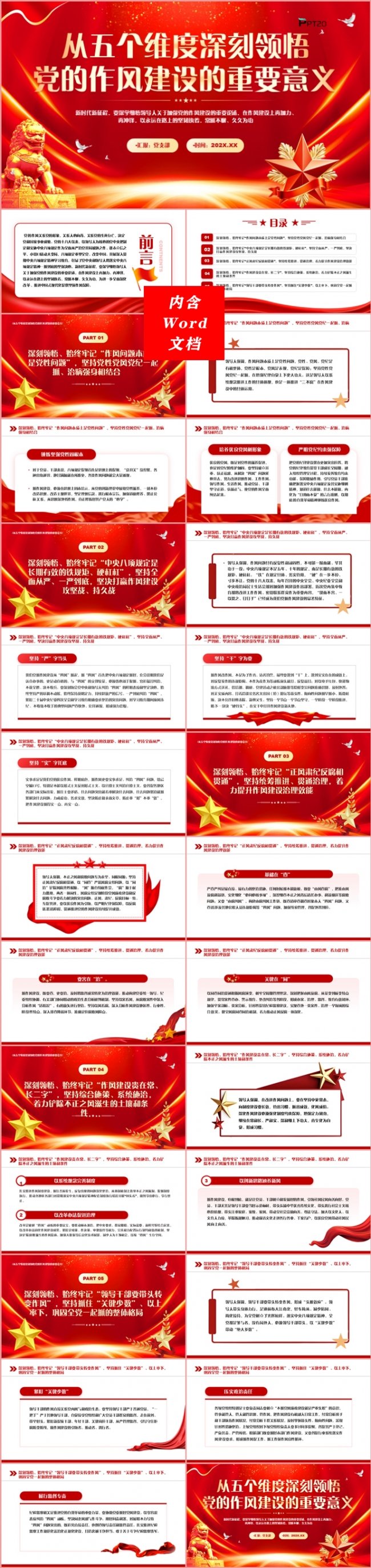 从五个维度深刻领悟党的作风建设的重要意义党课课件PPT模板